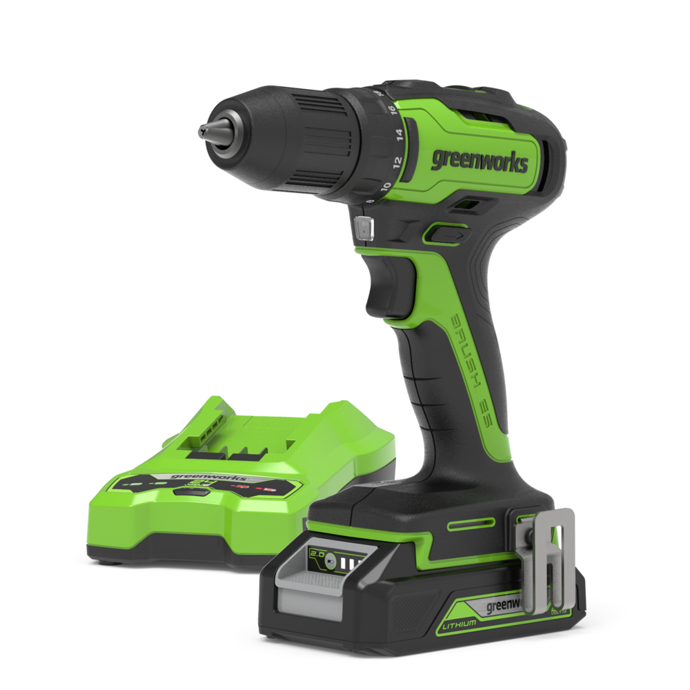 thumbnail image 2 of Greenworks POWERALL 24V Cordless Brushless Drill/Driver Kit – With 2Ah Battery (Open Box) – Model 94408487 2 of 2