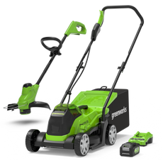 24V Lawn Mower 33cm + Grass Trimmer 25cm Set - 4Ah Battery
