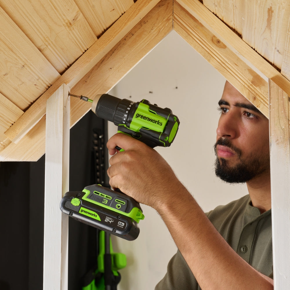 24V Drill Driver 45Nm + Impact Driver 220Nm Set - 2x 2Ah Batteries