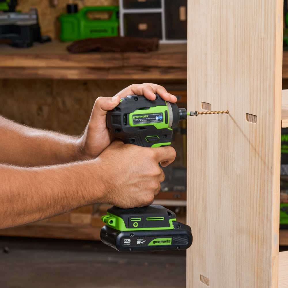 24V Drill Driver 45Nm + Impact Driver 220Nm Set - 2x 2Ah Batteries