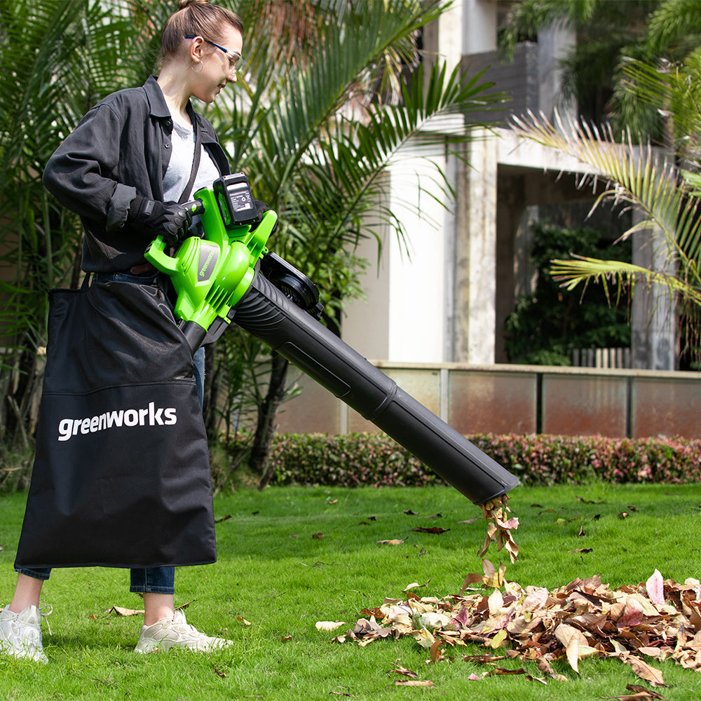 Greenworks lawn vacuum discount