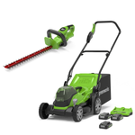 2x24V Lawn Mower 36cm + Hedge Trimmer 56cm Set