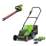 2x24V Lawn Mower 36cm + Hedge Trimmer 61cm Set