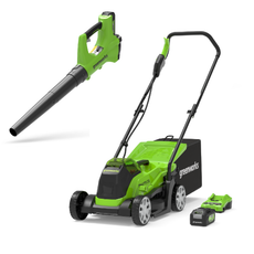 24V Lawn Mower 33cm + Leaf Blower 161 km/h Set