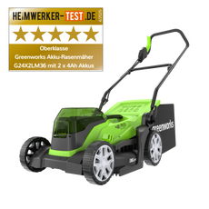 24V+24V Lawn Mower 36cm - 2x 4Ah Battery