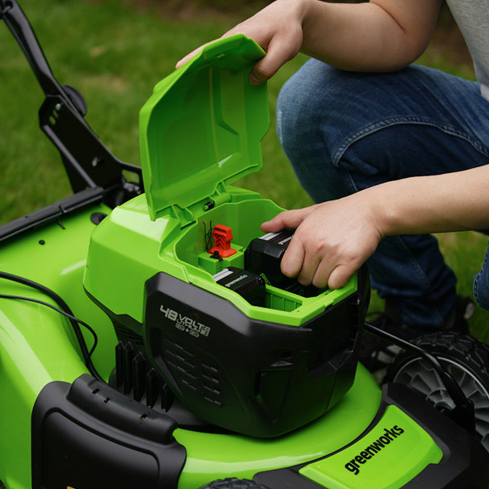 MARK & LONA 46 蛍光グリーン POWERALL 48V (24V x 2) Lawn Mower SP 46cm - tool only – Greenworks