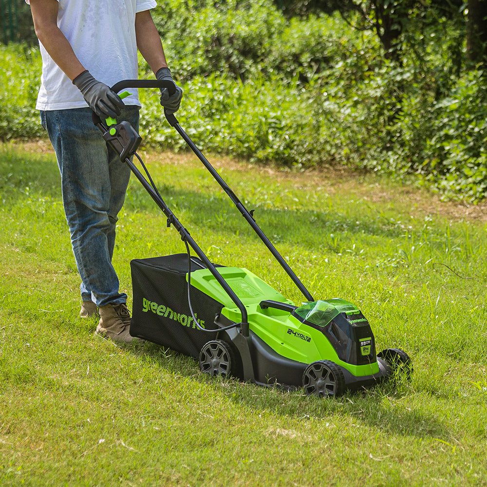 24V Lawn Mower 33cm + Grass Trimmer 25cm Set