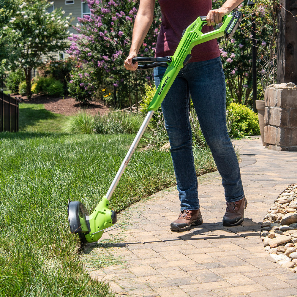 Greenworks battery powered edger top