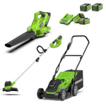 40V Lawn Mower 35cm + String Trimmer 30cm + Leaf Blower 186 km/h Set