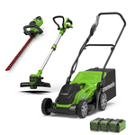 40V Lawn Mower 35cm + Grass Trimmer 33cm + Hedge Trimmer 61cm Set