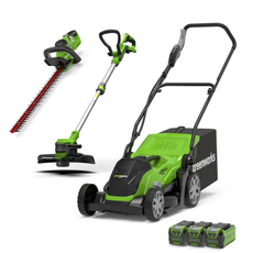 40V Lawn Mower 35cm + Grass Trimmer 33cm + Hedge Trimmer 61cm Set