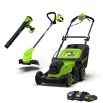 POWERALL 48V (24V x 2) Lawn Mower 41cm + 24V Grass Trimmer 25cm + 24V Pistol Blower 209 km/h Set