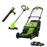 POWERALL 48V (24V x 2) Lawn Mower 41cm + 24V Grass Trimmer 25cm + 24V Pistol Blower 209 km/h Set