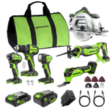 POWERALL 24V 6-Piece Power Tool Combo Set - 2 Batteries