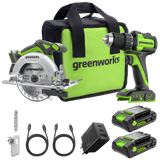 POWERALL 24V Drill Driver + Circular Saw Set - 2x 2Ah Batteries