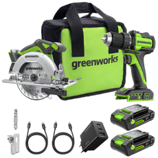 POWERALL 24V Drill Driver + Circular Saw Set - 2x 2Ah Batteries