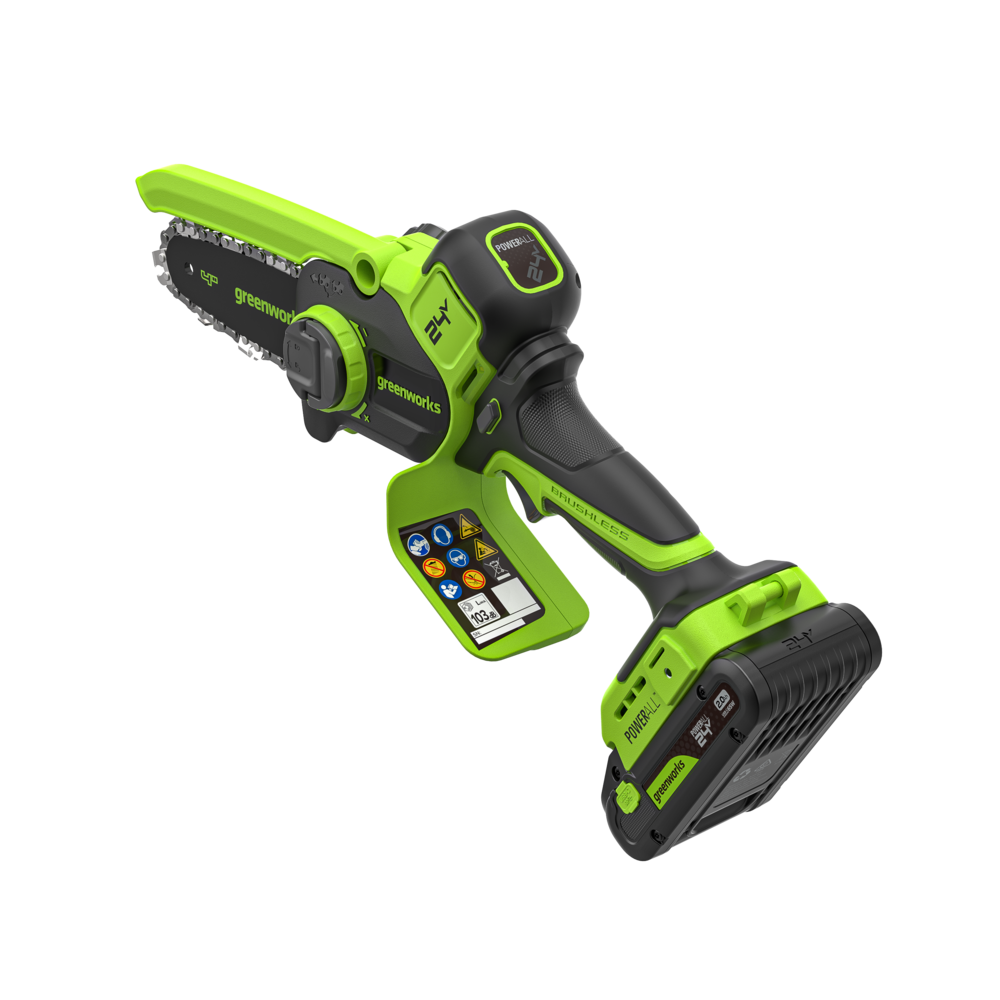 POWERALL 24V Mini Chainsaw 10cm Gen. II with Extension Pole - 2Ah Battery