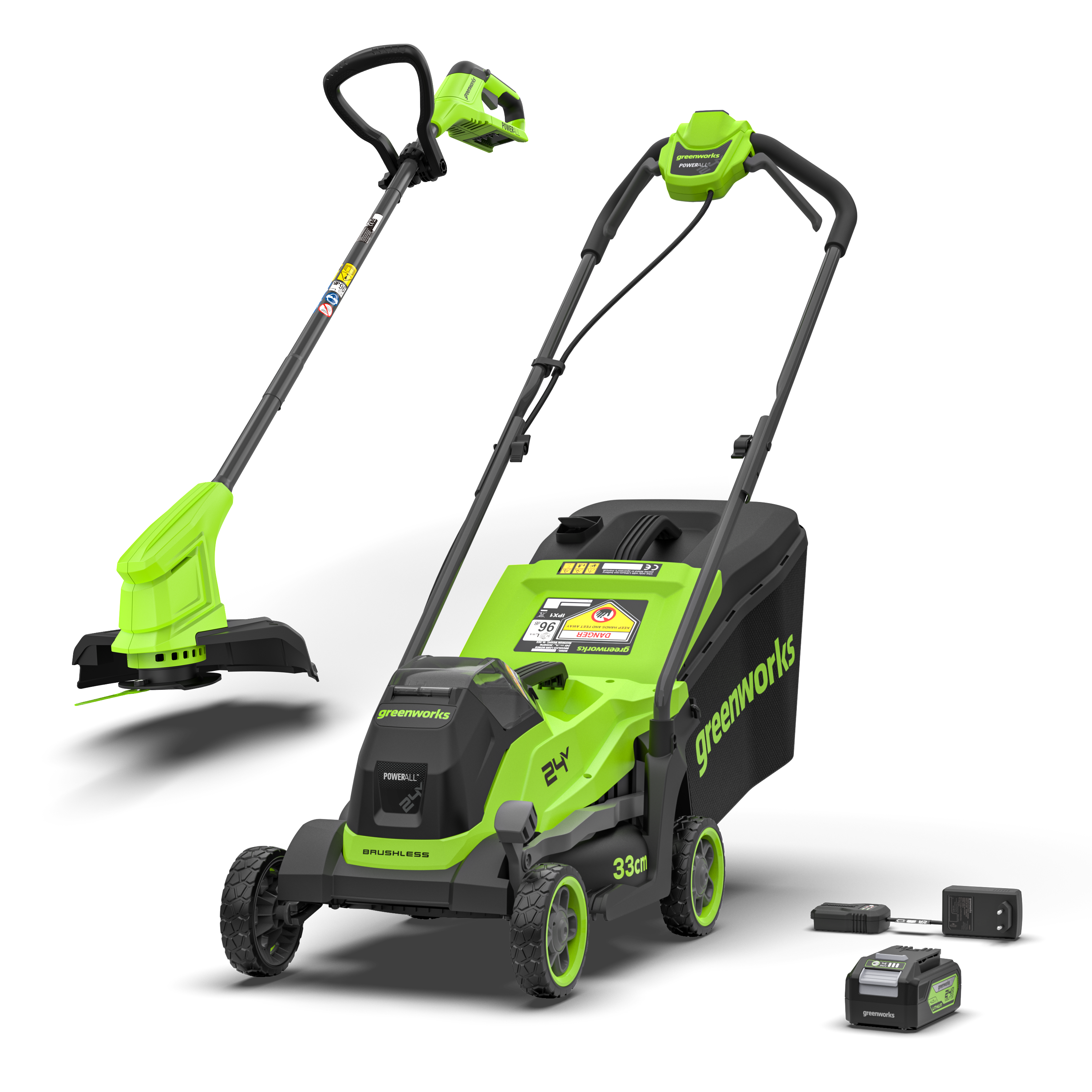 POWERALL 24V Lawn Mower 33cm + Grass Trimmer 25cm Gen. II Set