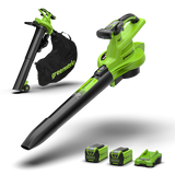40V Leaf Blower / Leaf Vacuum 370 km/h - 2x 2Ah Battery