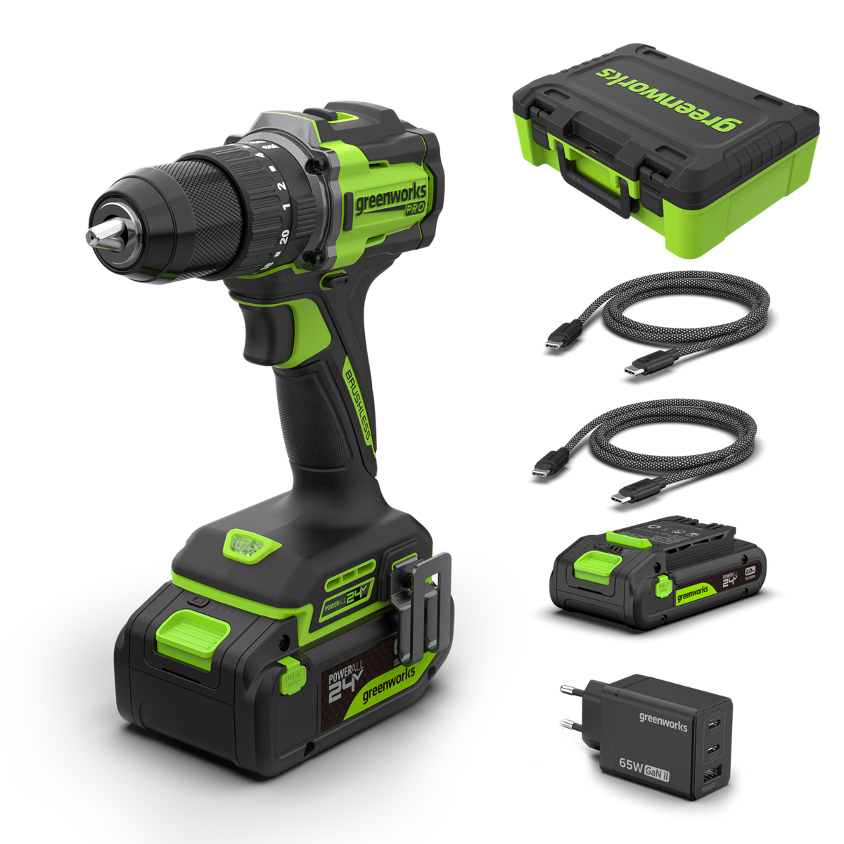 POWERALL 24V PRO Hammer Drill 60Nm - 2 Batteries