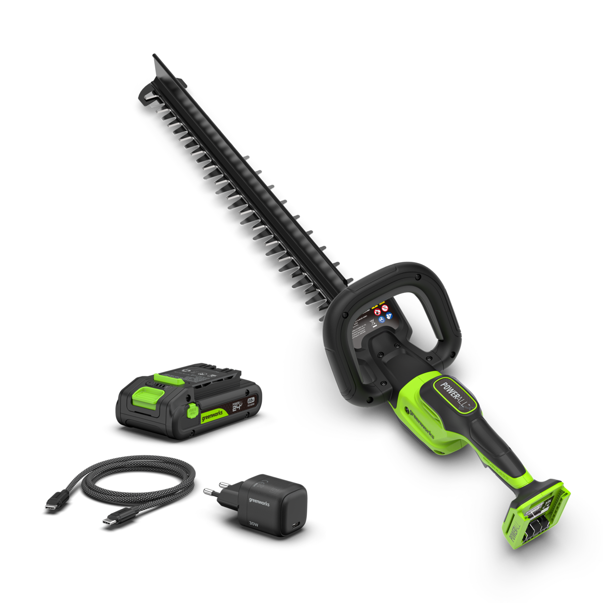 POWERALL 24V Hedge Trimmer 56cm Gen. II - 2Ah Battery