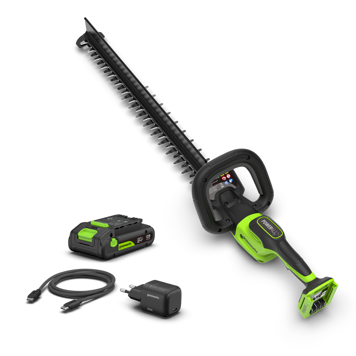 POWERALL 24V Hedge Trimmer 61cm Gen. II - 2Ah Battery