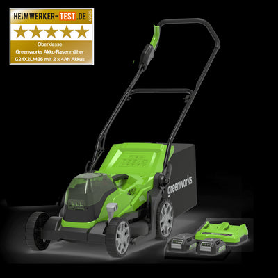 24V+24V Lawn Mower 36cm - 2x 2Ah Battery