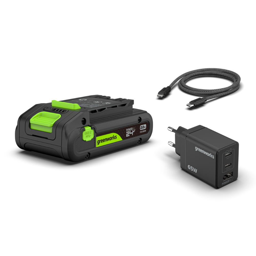 POWERALL 24V Starter Kit 2Ah USB-C Battery + 65W Charger